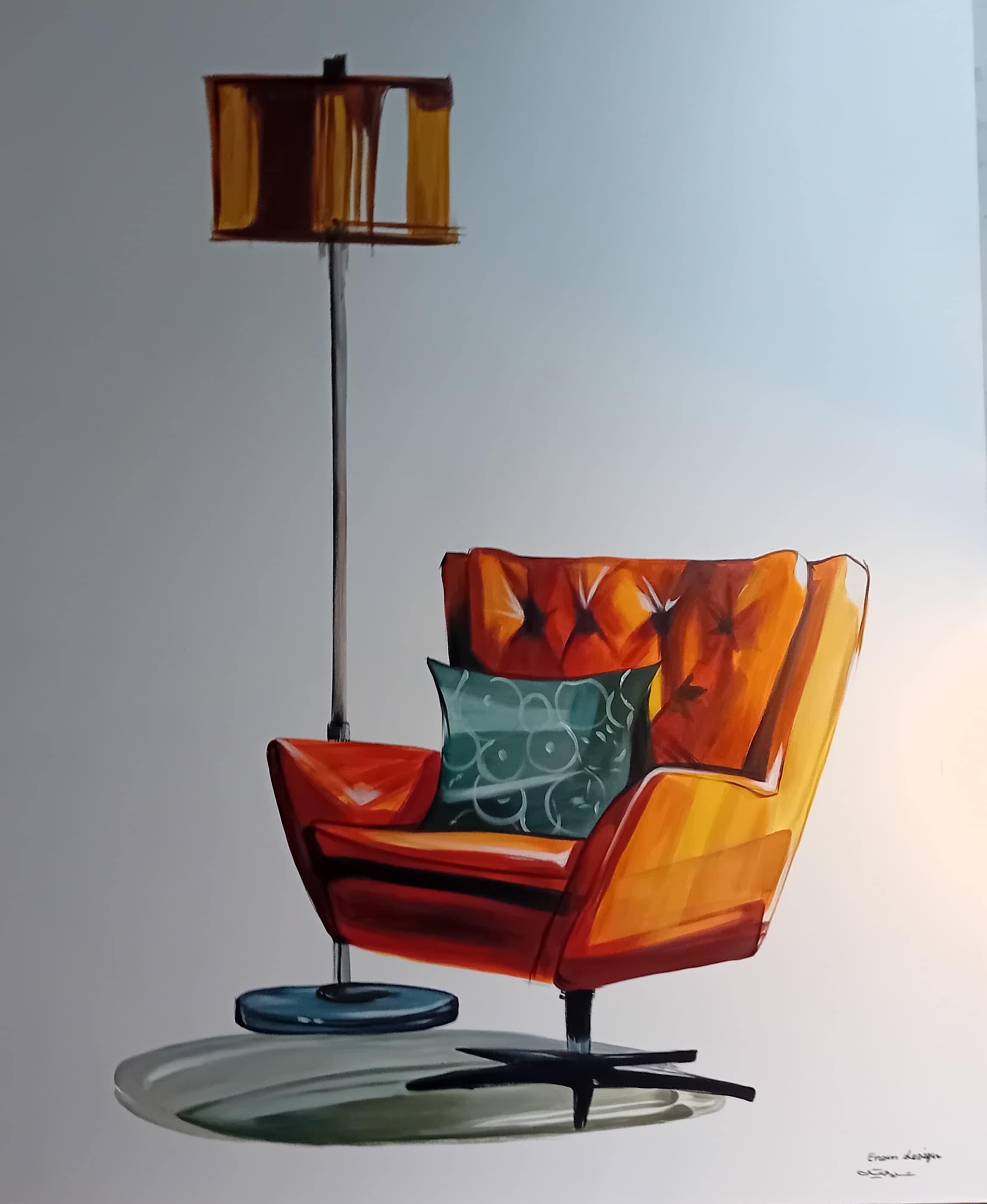 تابلو رنگ و روغن مبل و لایت