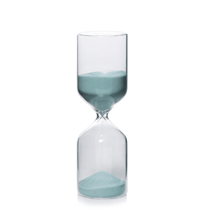 ساعت شنی شیشه طرح استوانه 13سانت شن صدری