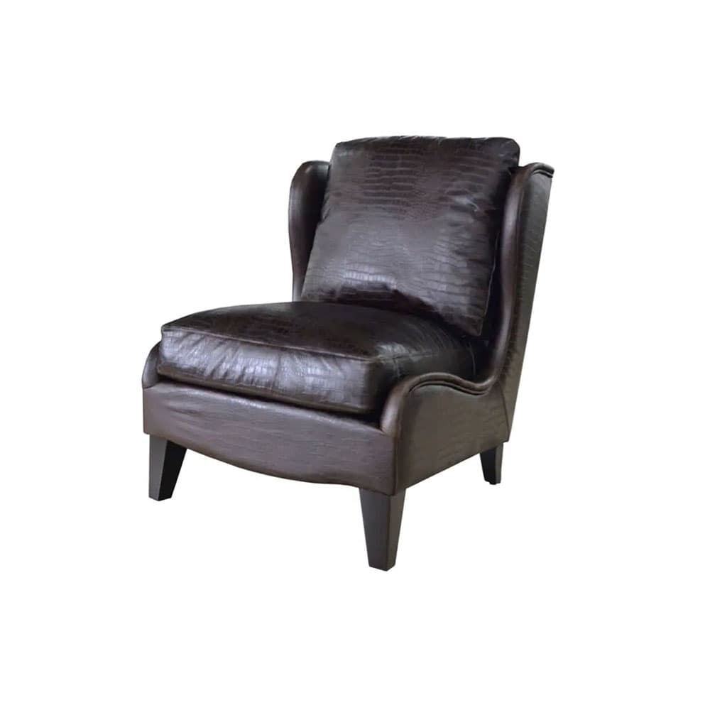 مبل تک نفره بدون دسته کوچک چرم طرح کروکو